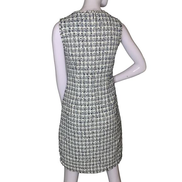 Karl Lagerfeld Paris Dress Sleeveless Size 12 Tweed Black and White Patc… - Picture 6 of 13
